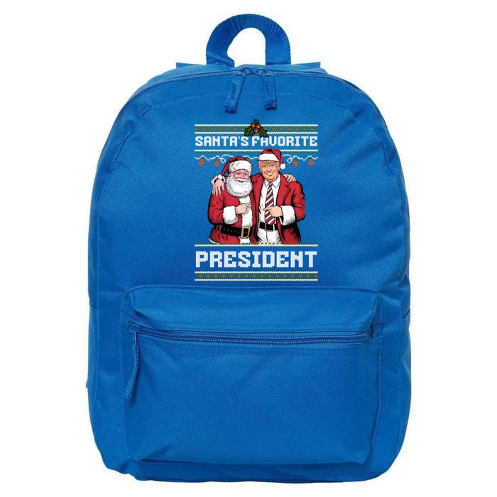 Ugly Christmas SantaS Favorite President Gift 16 in Basic Backpack