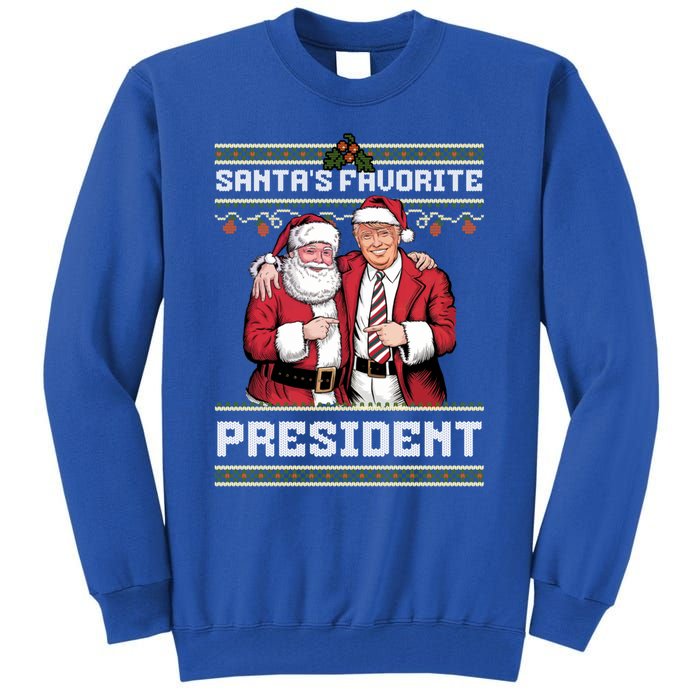 Ugly Christmas SantaS Favorite President Gift Tall Sweatshirt