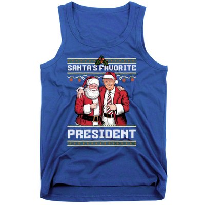 Ugly Christmas SantaS Favorite President Gift Tank Top