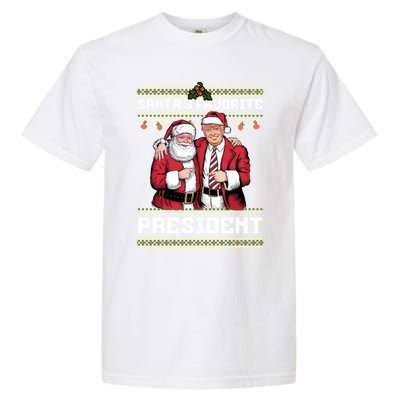 Ugly Christmas SantaS Favorite President Gift Garment-Dyed Heavyweight T-Shirt