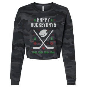 Ugly Christmas Sweater Ugly Sweater Ice Hockey Meaningful Gift Cropped Pullover Crew