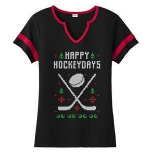 Ugly Christmas Sweater Ugly Sweater Ice Hockey Meaningful Gift Ladies Halftime Notch Neck Tee