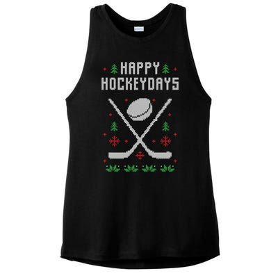 Ugly Christmas Sweater Ugly Sweater Ice Hockey Meaningful Gift Ladies PosiCharge Tri-Blend Wicking Tank