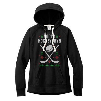 Ugly Christmas Sweater Ugly Sweater Ice Hockey Meaningful Gift Women's Fleece Hoodie