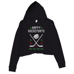 Ugly Christmas Sweater Ugly Sweater Ice Hockey Meaningful Gift Crop Fleece Hoodie