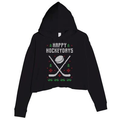 Ugly Christmas Sweater Ugly Sweater Ice Hockey Meaningful Gift Crop Fleece Hoodie