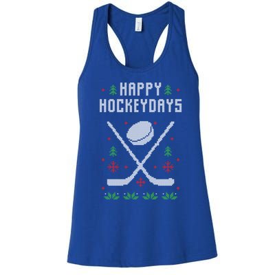 Ugly Christmas Sweater Ugly Sweater Ice Hockey Meaningful Gift Women's Racerback Tank