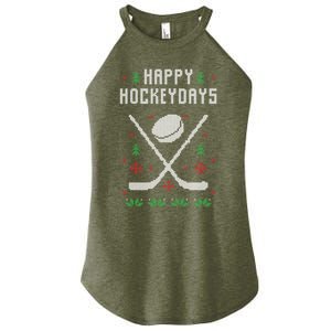 Ugly Christmas Sweater Ugly Sweater Ice Hockey Meaningful Gift Women's Perfect Tri Rocker Tank