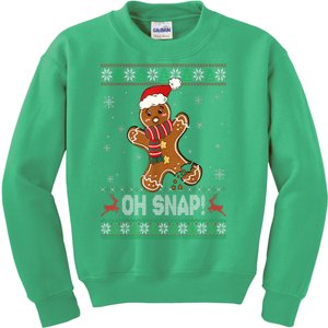 Ugly Christmas Sweater Gingerbread Man Cookie Baking Oh Snap Gift Kids Sweatshirt