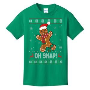 Ugly Christmas Sweater Gingerbread Man Cookie Baking Oh Snap Gift Kids T-Shirt