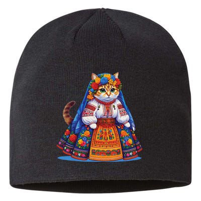 Ukrainian Cat Supportive Design Sustainable Beanie