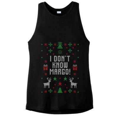 Ugly Christmas Sweater I Don't Know Margo Ladies PosiCharge Tri-Blend Wicking Tank