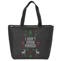 Ugly Christmas Sweater I Don't Know Margo Zip Tote Bag