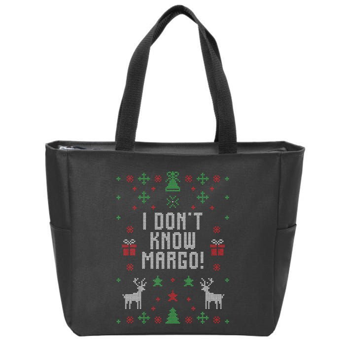 Ugly Christmas Sweater I Don't Know Margo Zip Tote Bag