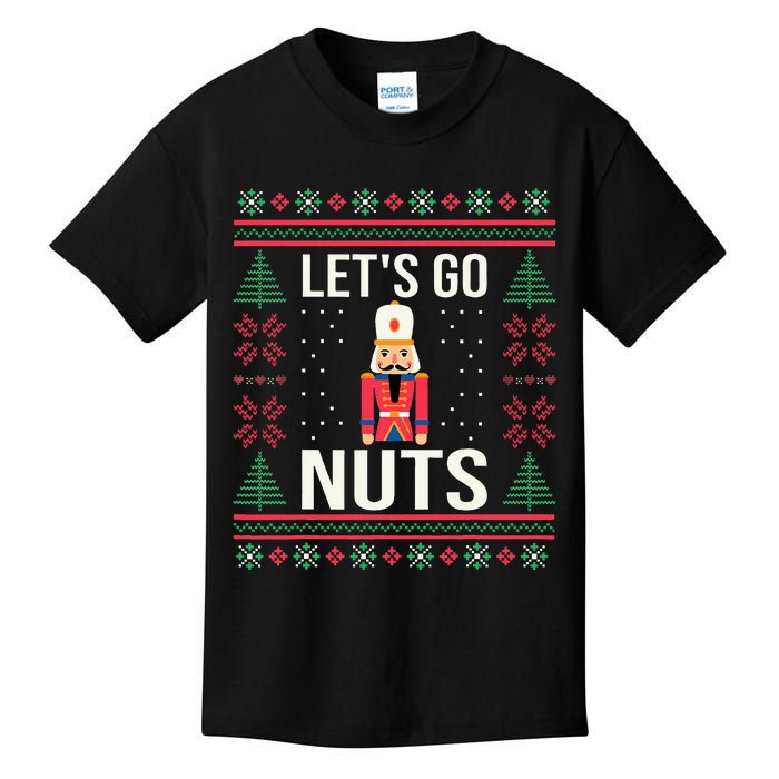 Ugly Christmas Sweater Nutcracker LetS Go Nuts Kids T-Shirt