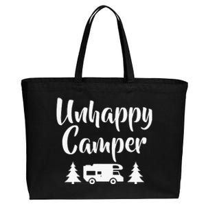 Unhappy Camper Statement Pun Camp Funny Cotton Canvas Jumbo Tote