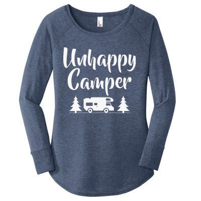 Unhappy Camper Statement Pun Camp Funny Women's Perfect Tri Tunic Long Sleeve Shirt