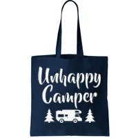 Unhappy Camper Statement Pun Camp Funny Tote Bag