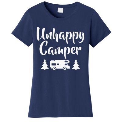 Unhappy Camper Statement Pun Camp Funny Women's T-Shirt