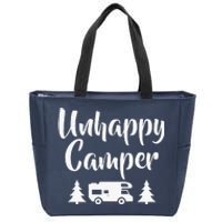 Unhappy Camper Statement Pun Camp Funny Zip Tote Bag