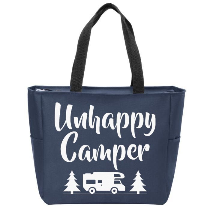 Unhappy Camper Statement Pun Camp Funny Zip Tote Bag