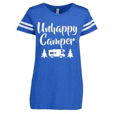 Unhappy Camper Statement Pun Camp Funny Enza Ladies Jersey Football T-Shirt