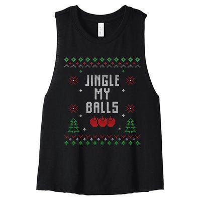 Ugly Christmas Sweater Women's Racerback Cropped Tank