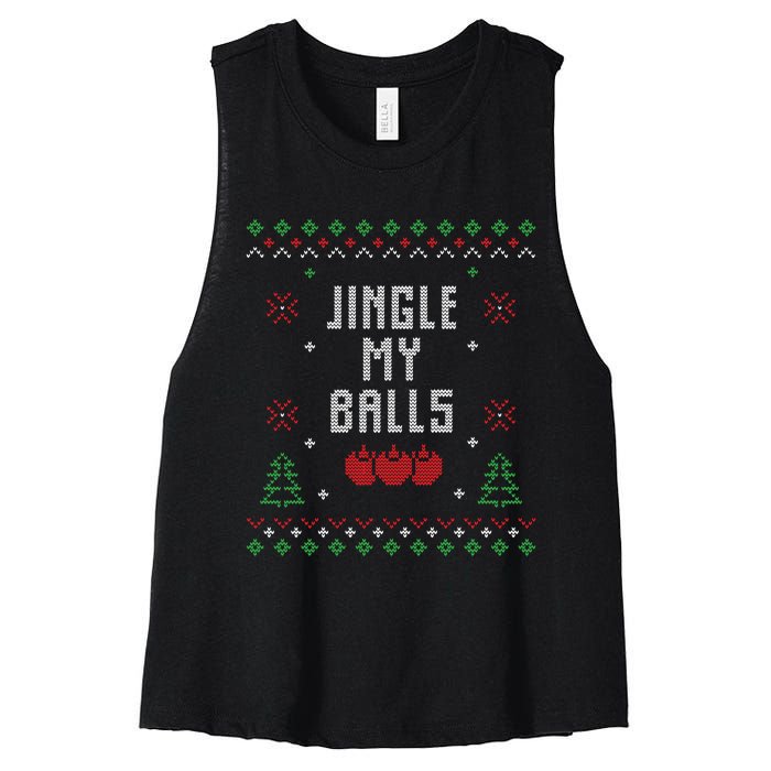 Ugly Christmas Sweater Women's Racerback Cropped Tank