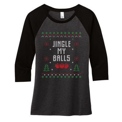 Ugly Christmas Sweater Women's Tri-Blend 3/4-Sleeve Raglan Shirt