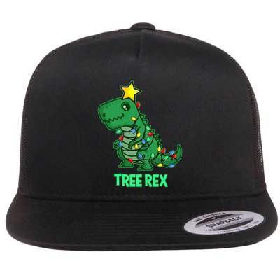 Ugly Christmas Sweater T Rex Christmas Tree Rex Gift Flatbill Hat