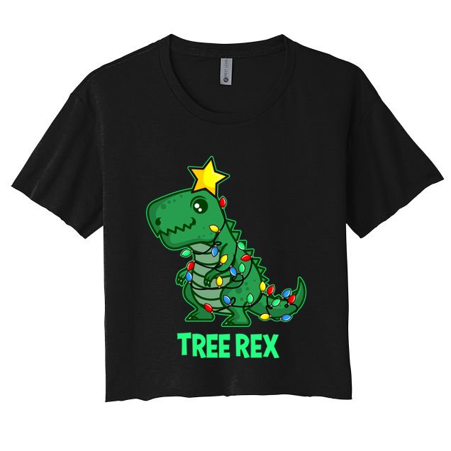 Ugly Christmas Sweater T Rex Christmas Tree Rex Gift Crop Top