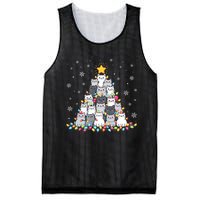 Ugly Christmas Sweater Cat Tree Funny Xmas Cat Mom Cat Lover Mesh Reversible Basketball Jersey Tank