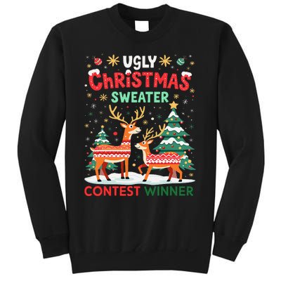 Ugly Christmas Sweater Reindeer Contest Winner Holiday Sweatshirt