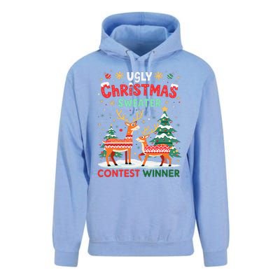 Ugly Christmas Sweater Reindeer Contest Winner Holiday Unisex Surf Hoodie