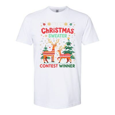 Ugly Christmas Sweater Reindeer Contest Winner Holiday Softstyle CVC T-Shirt