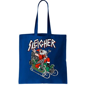 Ugly Christmas Sweater Sleigher Heavy Metal Santa Xmas Gift Tote Bag