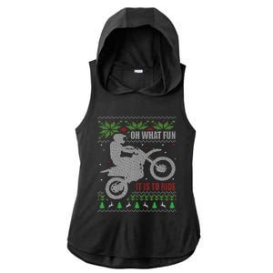 Ugly Christmas Sweater Dirt Bike Motorcycle Motocross Biker Ladies PosiCharge Tri-Blend Wicking Draft Hoodie Tank