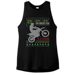 Ugly Christmas Sweater Dirt Bike Motorcycle Motocross Biker Ladies PosiCharge Tri-Blend Wicking Tank