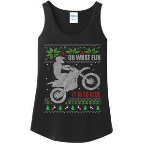 Ugly Christmas Sweater Dirt Bike Motorcycle Motocross Biker Ladies Essential Tank