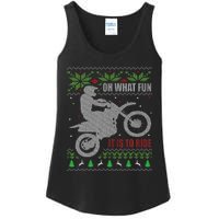 Ugly Christmas Sweater Dirt Bike Motorcycle Motocross Biker Ladies Essential Tank