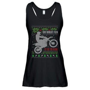 Ugly Christmas Sweater Dirt Bike Motorcycle Motocross Biker Ladies Essential Flowy Tank