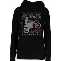 Ugly Christmas Sweater Dirt Bike Motorcycle Motocross Biker Womens Funnel Neck Pullover Hood