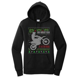 Ugly Christmas Sweater Dirt Bike Motorcycle Motocross Biker Women's Pullover Hoodie