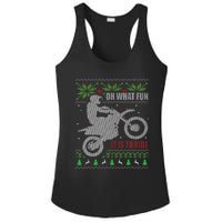 Ugly Christmas Sweater Dirt Bike Motorcycle Motocross Biker Ladies PosiCharge Competitor Racerback Tank