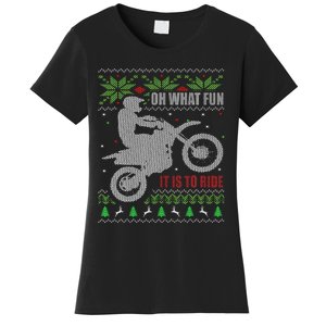 Ugly Christmas Sweater Dirt Bike Motorcycle Motocross Biker Women's T-Shirt