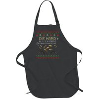 Ugly Christmas Sweater Die Hard Is My Favorite Christmas Movie Full-Length Apron With Pockets