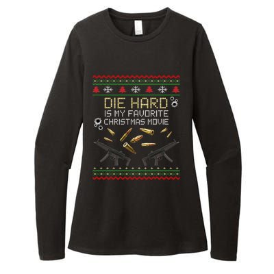 Ugly Christmas Sweater Die Hard Is My Favorite Christmas Movie Womens CVC Long Sleeve Shirt