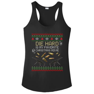 Ugly Christmas Sweater Die Hard Is My Favorite Christmas Movie Ladies PosiCharge Competitor Racerback Tank