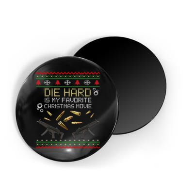 Ugly Christmas Sweater Die Hard Is My Favorite Christmas Movie Magnet