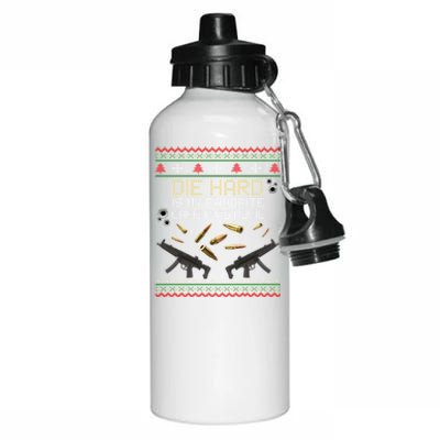 Ugly Christmas Sweater Die Hard Is My Favorite Christmas Movie Aluminum Water Bottle